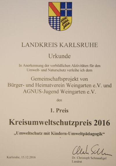 AGNUS-Jugend Kreisumweltschutzpreis
