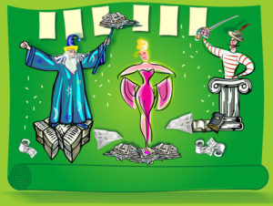 das Rotznasentheater Papier Papa und Tralala, ein märchenhaftes Kindermusical ab 5 Jahren zum Thema Recyclingpapier